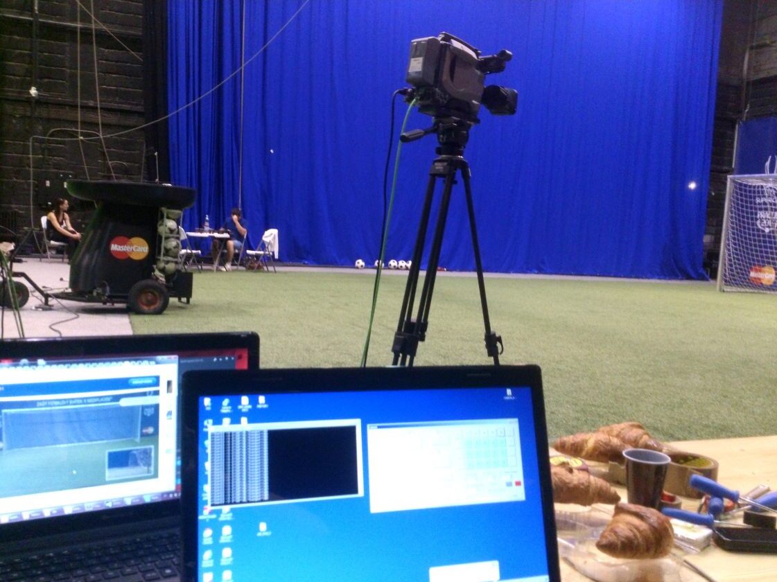 Football launcher studio setup