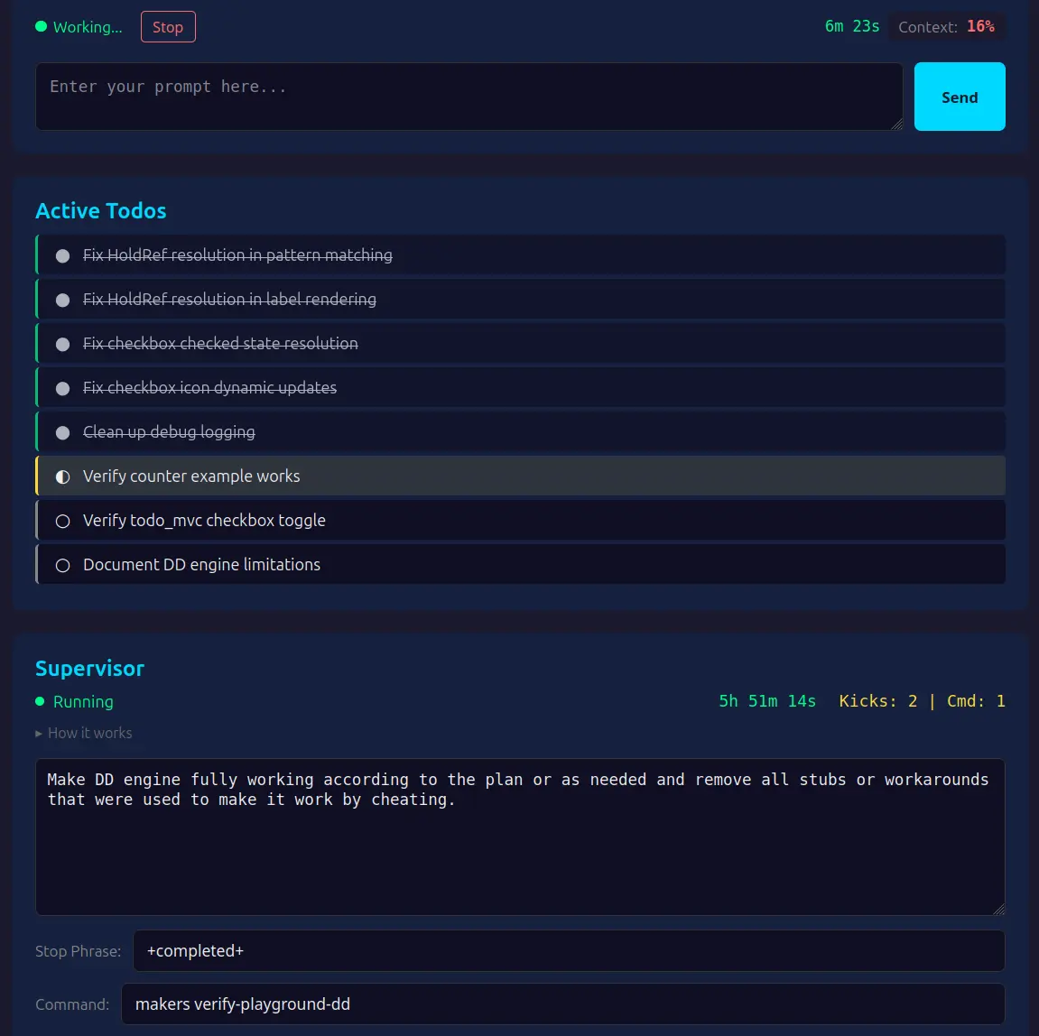 Prompter web interface